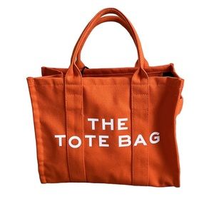 The Tote Bag - Orange- Crossbody Canvas Tote Bag